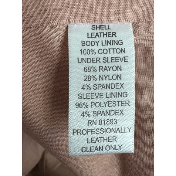 G.I.L.I  Blush Pale Pink Open Front Leather Jacket Size 6 - Picture 3 of 14